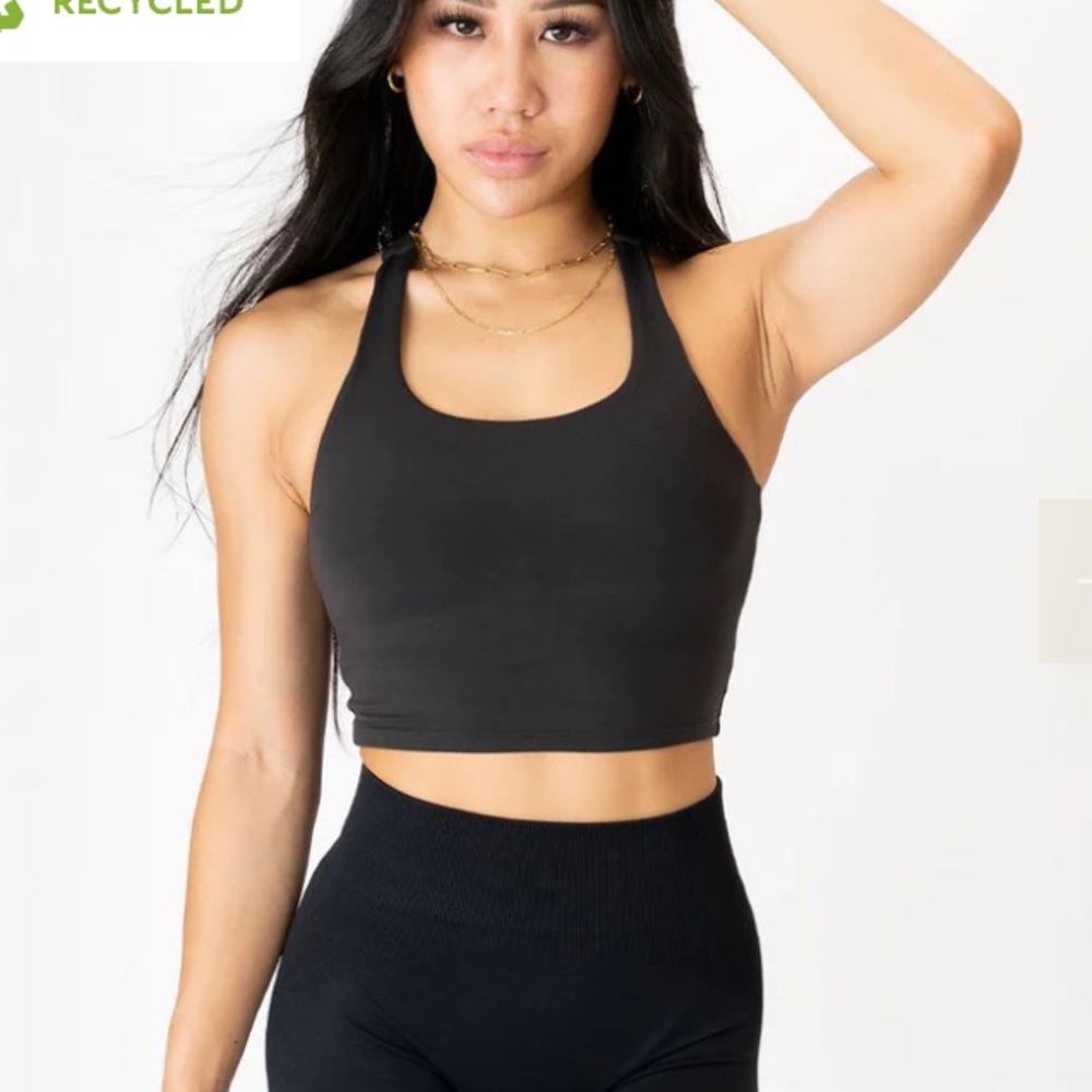 Paragon Fitwear Racerback Black Crop Tank in size small